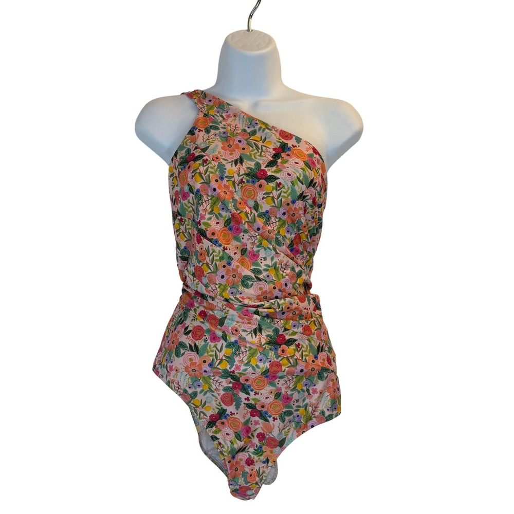 Summersalt The Sidestroke One Piece Swimsuit Size 18 Floral One Shoulder Ruched